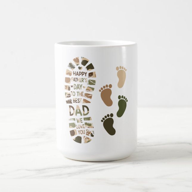 Vatertag-Tarnfußabdruck-Design Kaffeetasse (Mittel)