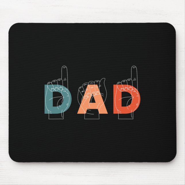 Vatertag Taubstumme Zeichensprache Mousepad (Vorne)