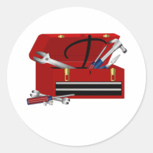 Vatertag-Toolbox Initial T Runder Aufkleber