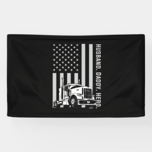 Vatertag   Trucker Vater Amerikanische Flagge Banner