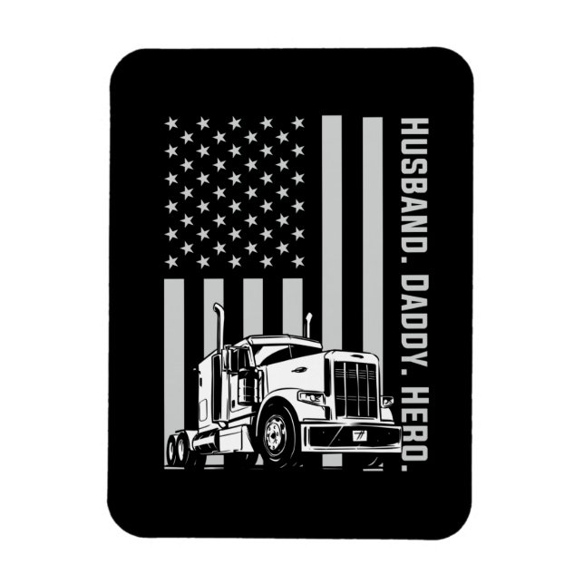 Vatertag | Trucker Vater Amerikanische Flagge Magnet (Vertikal)