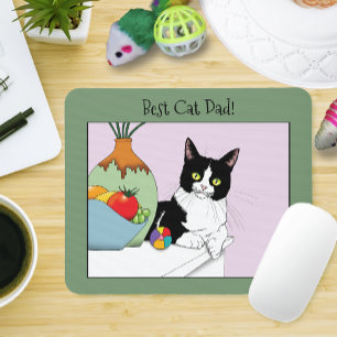Vatertag Tuxedo Katze Mousepad
