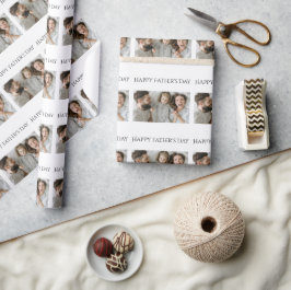 Vatertag Umschlagpapier mit 3 Fotos & Text Geschenkpapier