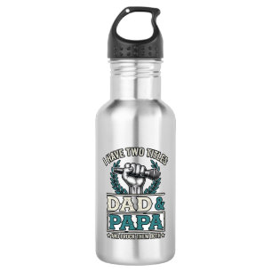 Vatertag Und Papa Rock Titel Vintage Mikrofon Shir Edelstahlflasche