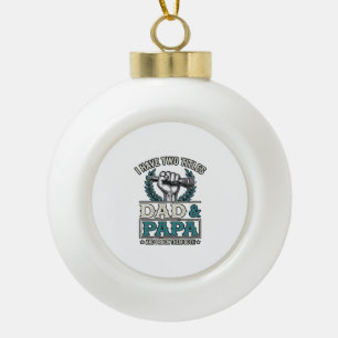 Vatertag Und Papa Rock Titel Vintage Mikrofon Shir Keramik Kugel-Ornament