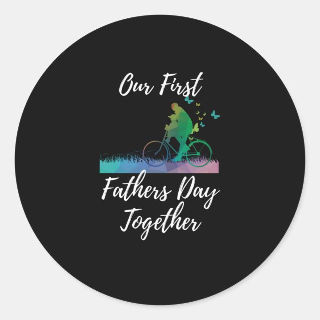 Vatertag | Unser erster Vatertag zusammen Runder Aufkleber (Vorderseite)