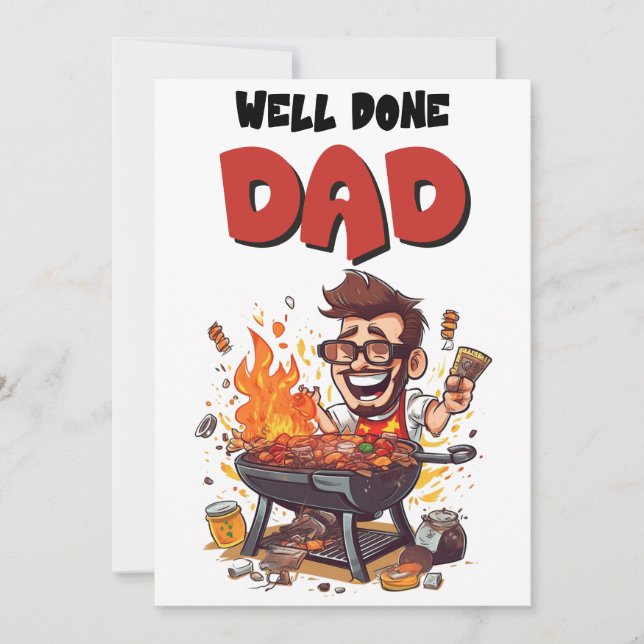 Vatertag Vater Barbecue Funny Meme Einladung (Vorderseite)