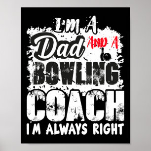 Vatertag Vater Bowling Coach Best Coach Geburtstag Poster