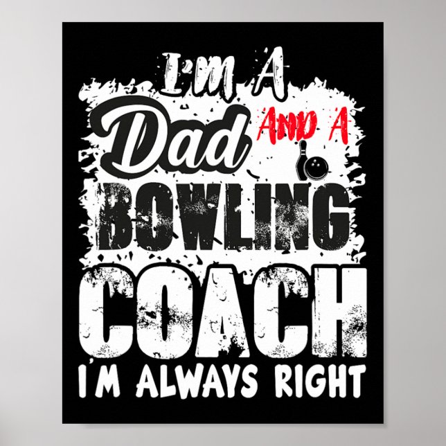 Vatertag Vater Bowling Coach Best Coach Geburtstag Poster (Vorne)
