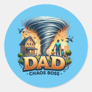 Vatertag Vater Chaos Boss Runder Aufkleber
