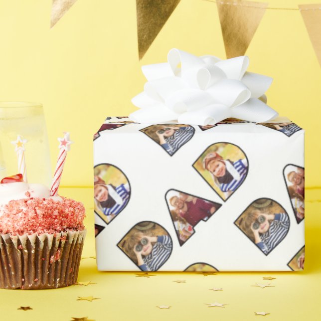 Vatertag Vater Foto Collage Custom Muster Geschenkpapier (Geburtstagsparty)