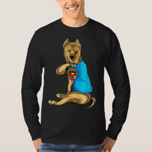 Vatertag Vater Funny Dog Pitbull I Liebe Vater Tat T-Shirt