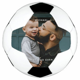 Vatertag Vater mit Baby Custom Foto Nachricht Fußball
