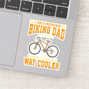 Vatertag Vater Mountainbiker wie ein normaler Papa Aufkleber