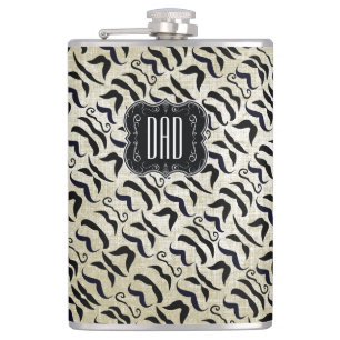 Vatertag Vater Mustache Hipster Vintag Flachmann