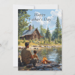 Vatertag Vater & Sohn Blockhütte Campfire