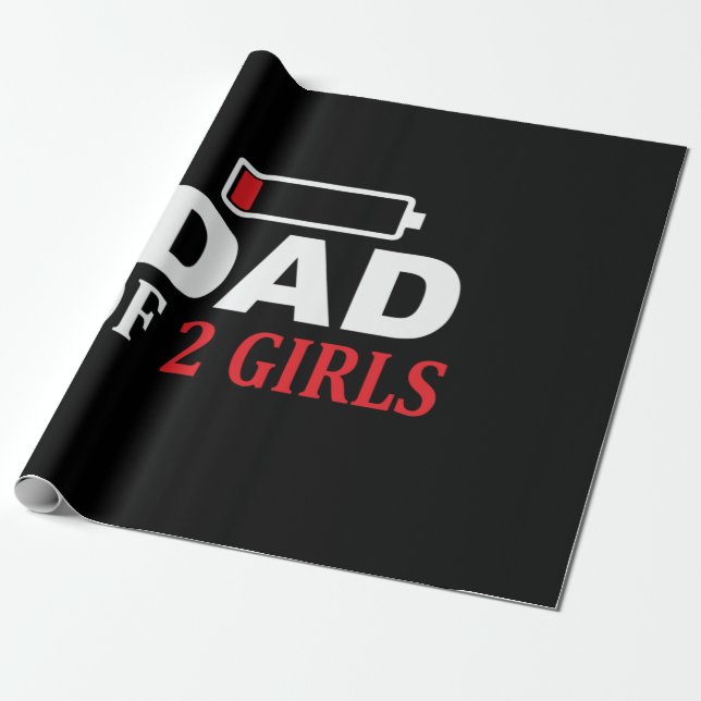 Vatertag Vater von 2 Mädchen Geschenkpapier (Ungerollt)