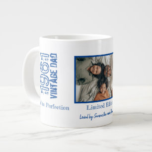 Vatertag Vintag Blau mit Foto Jumbo-Tasse