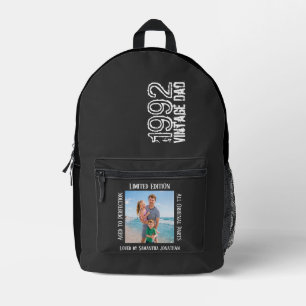 Vatertag Vintage Dad Schwarz Retro-Typo-Foto Bedruckter Rucksack