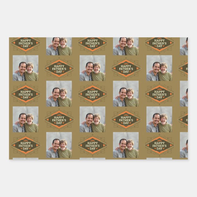 Vatertag Vintages Foto Wrapping Paper Sheet Geschenkpapier Set (Vorderseite)