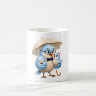 Vatertag-Vogel-Kaffeetasse Süßer Vater und Baby Kaffeetasse