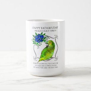 Vatertag vom Papageienvogel auf Weiß Kaffeetasse