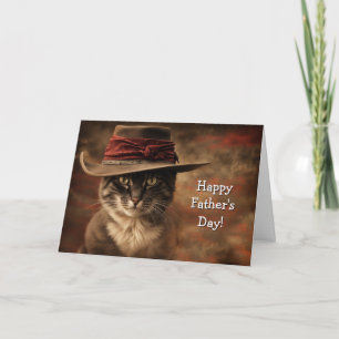 Vatertag von der Katze Lustig und Niedlich Country Karte