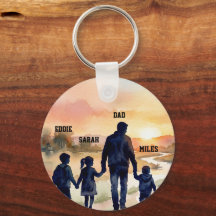 Vatertag-Wasserfarben-Familien-Sonnenuntergang