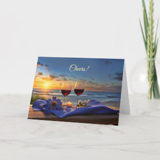 Vatertag Wein am Strand Prost Feiertagskarte