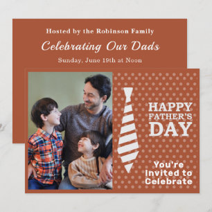 Vatertag Weiße Krawatte hellbraune Punkte Foto Par Einladung