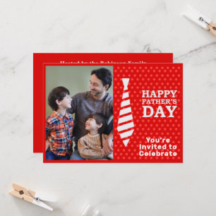 Vatertag Weiße Krawatte rote Punkte hinzufügen Par Einladung