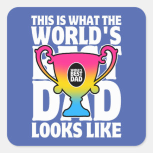 Vatertag Welt der beste Vater Pansexual Flag Farbe Quadratischer Aufkleber
