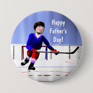 Vatertags-Hockey über die Zeit hinaus Button