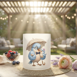 Vatertags-Kaffeetasse   Vater-Vogel-Familien-Gesch Mattglastasse