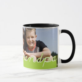 Vatertags-Liebe-Großvater-Foto-Grün-Text-Entwurf Tasse