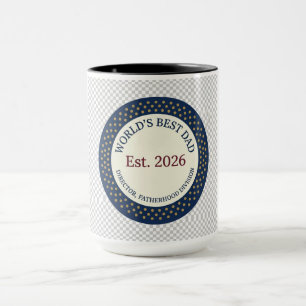 Vatertags-Tasse - Runde Plakette Weltbester Vater  Tasse