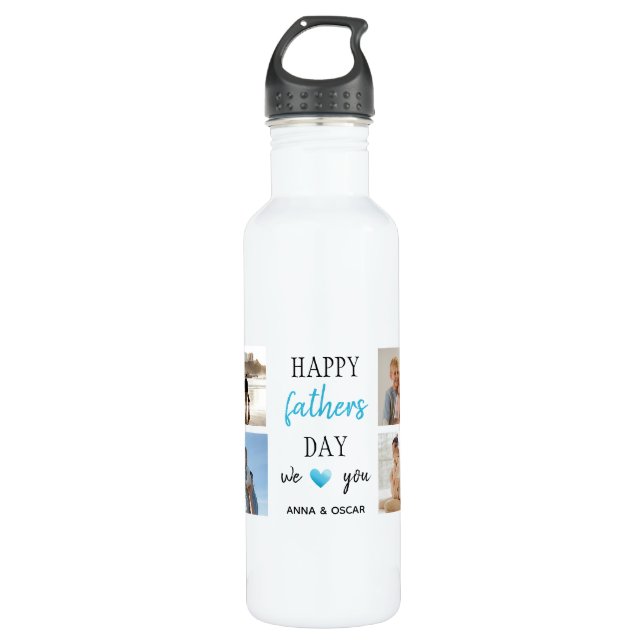 Vatertagsflasche | Personalisierte Fotos Edelstahlflasche (Vorderseite)
