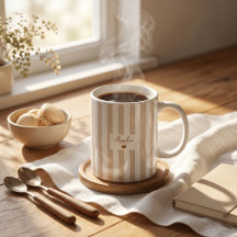 Vatertagsgeschenk für Papa Braune Streifen Tasse