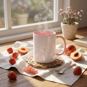 Vatertagsgeschenk für Papa rosa Streifen Tasse