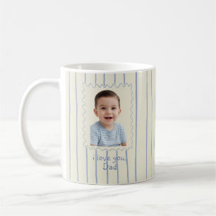 Vatertagsgeschenk Gelbe und blaue Streifen Maßgesc Kaffeetasse