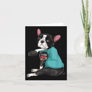 Vatertagsgeschenk Hund Papa Boston Terrier Ich lie Karte