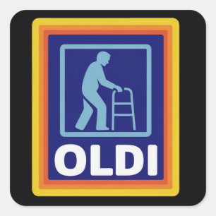 Vatertagsgeschenk Lustiges Alti Parodie Geschenk f Quadratischer Aufkleber
