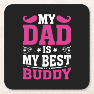 Vatertagsgeschenk Mein Vater ist mein bester Bud Rechteckiger Pappuntersetzer
