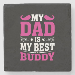 Vatertagsgeschenk Mein Vater ist mein bester Bud Steinuntersetzer