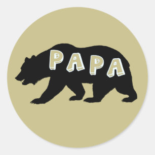 Vatertagsgeschenk Papa Bär Vintage Runder Aufkleber