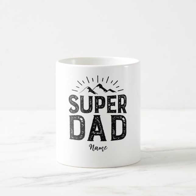 Vatertagsgeschenk, Super Papa, Kundenname Kaffeetasse (Mittel)