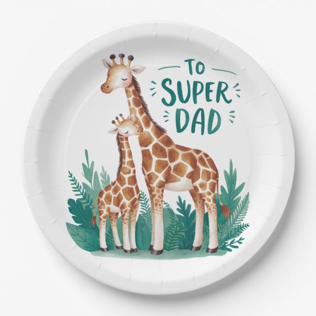 Vatertagsgeschenk | To Super Vater Pappteller (Vorderseite)