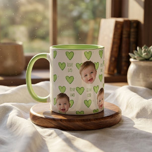 Vatertagsgeschenke für Papa Green Heart Tasse