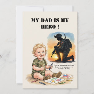 Vatertagskarte für Soldaten Mein Daddy Held Karte