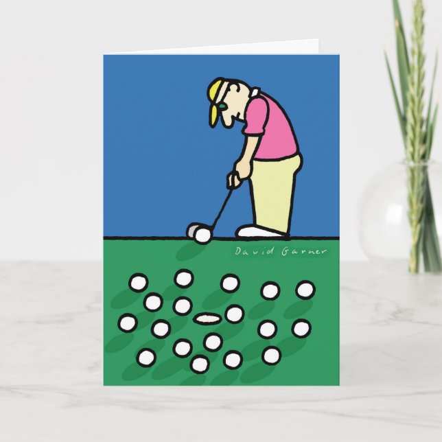 Vatertagskarte mit Golfer-Illustration Karte (Vorderseite)